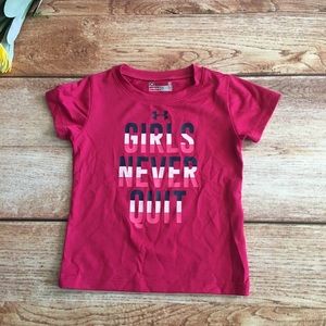Under Armour Toddler Girl/'s *Girl/'s Never Quit* Logo Tee Size 2T